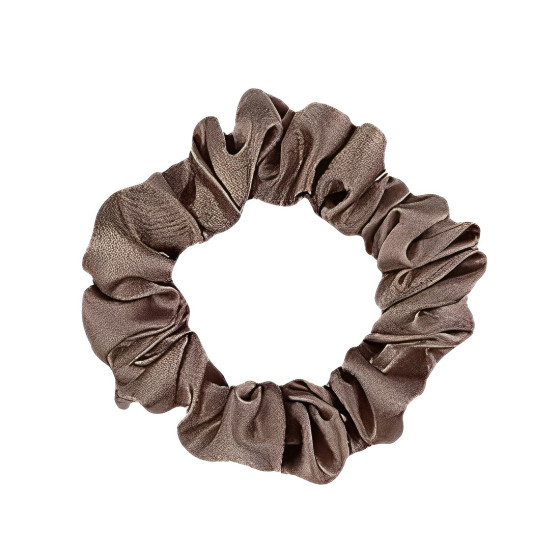 Narrow Silk scrunchie, Coffee Latte - CurlGirl