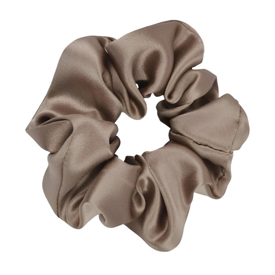 Wide Silk scrunchie, Coffee...