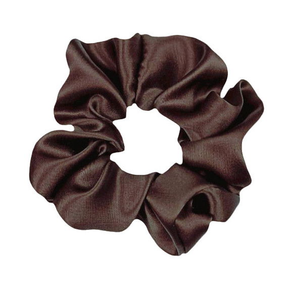 Wide Silk scrunchie, Mocha...