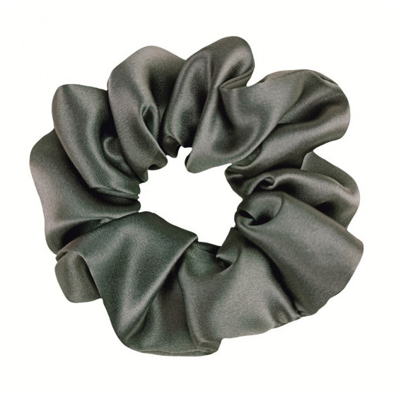 Wide Silk scrunchie, Dark grey - CurlGirl