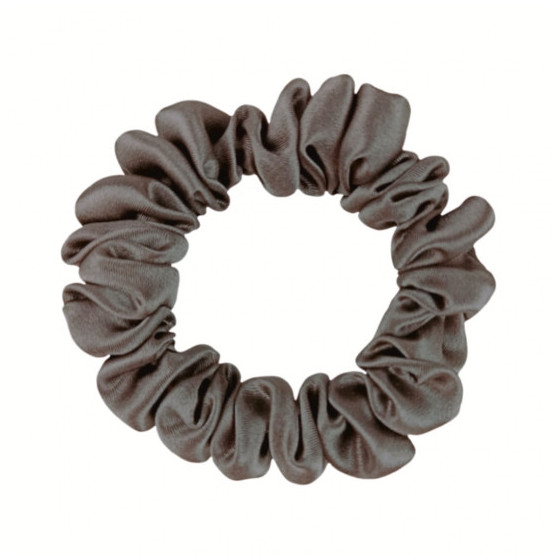 Narrow Silk scrunchie, Dark grey - CurlGirl